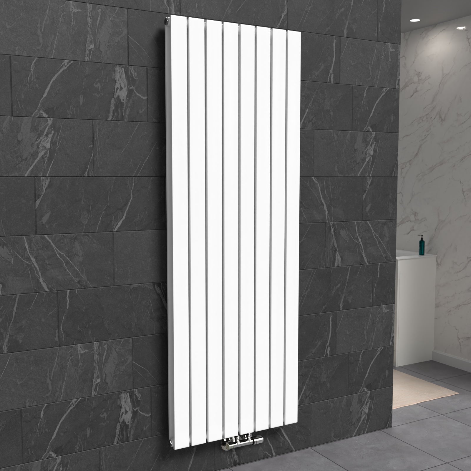 Vertical Flat Panel White Central Connection Radiator 1800 X 546 mm