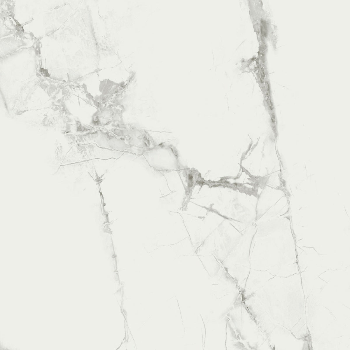 Neshome Carrara White 610mm x 305mm Marble Gloss SPC Vinyl Click Flooring Tile Waterproof Pack of 10