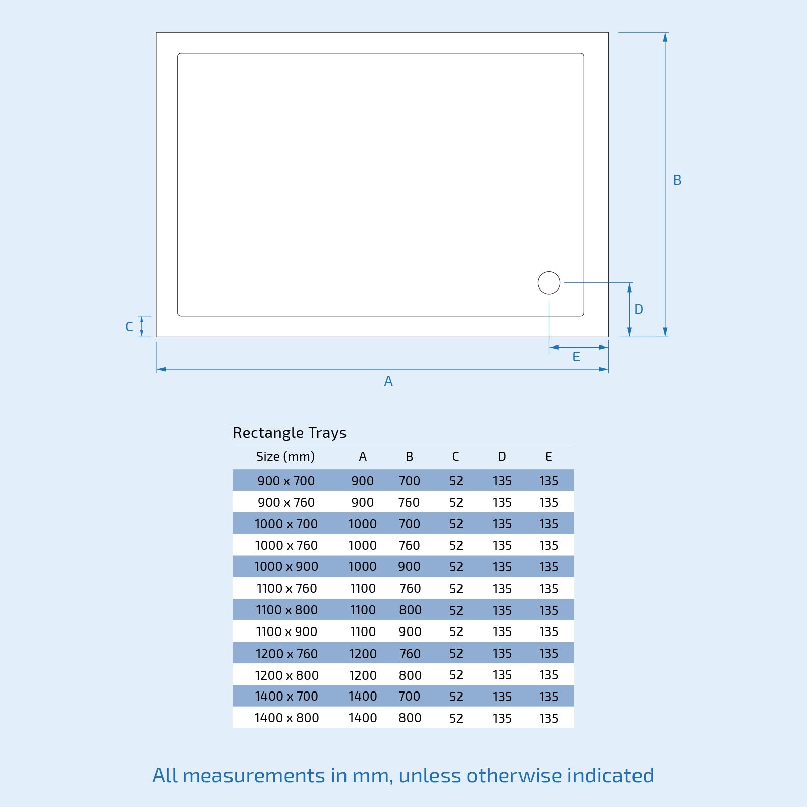 Small Low Profile 900 x 700 Stone Resin Shower Tray Rectangle with Waste