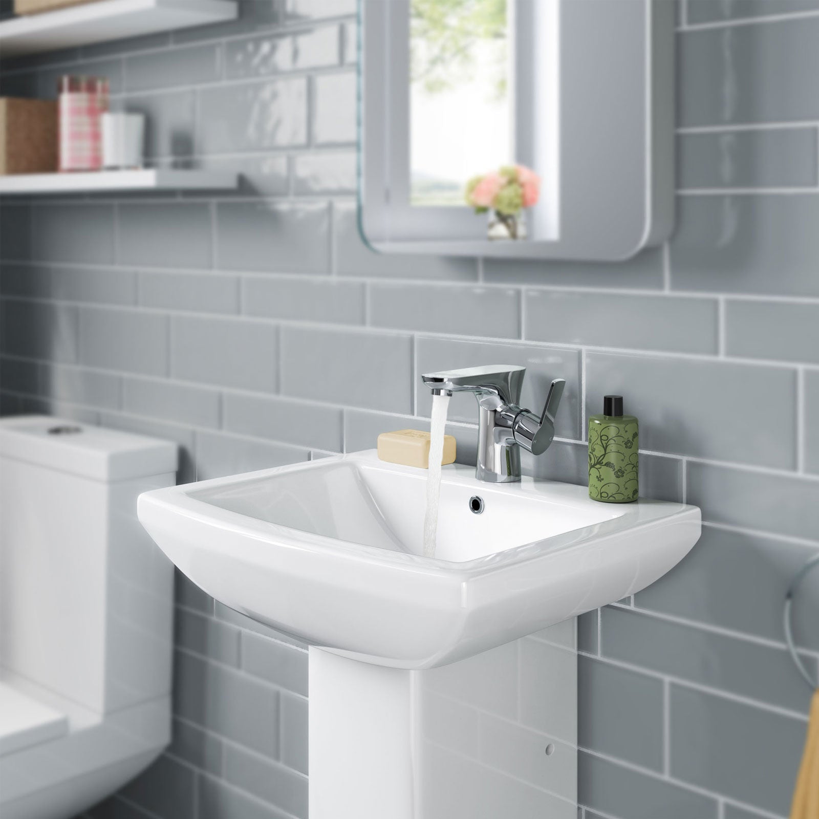 Perth Bathroom Basin Mono Mixer Tap Chrome