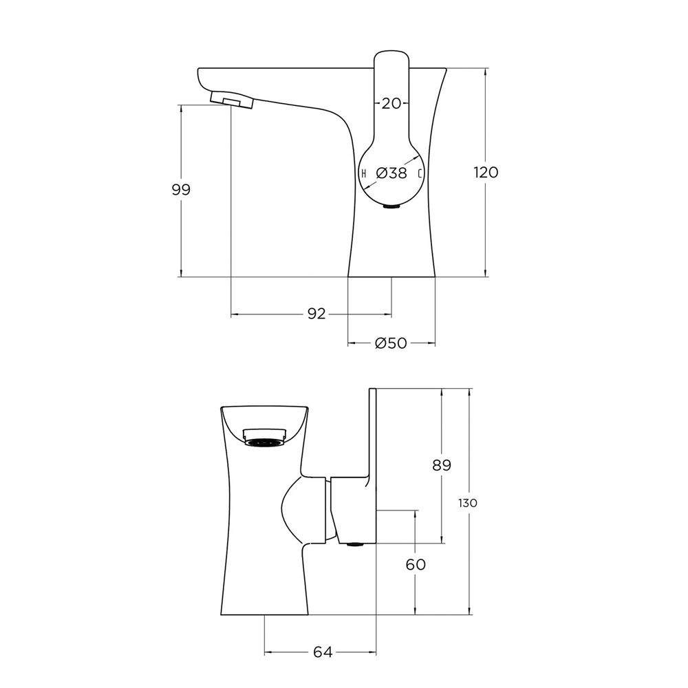 Perth Bathroom Basin Mono Mixer Tap Chrome