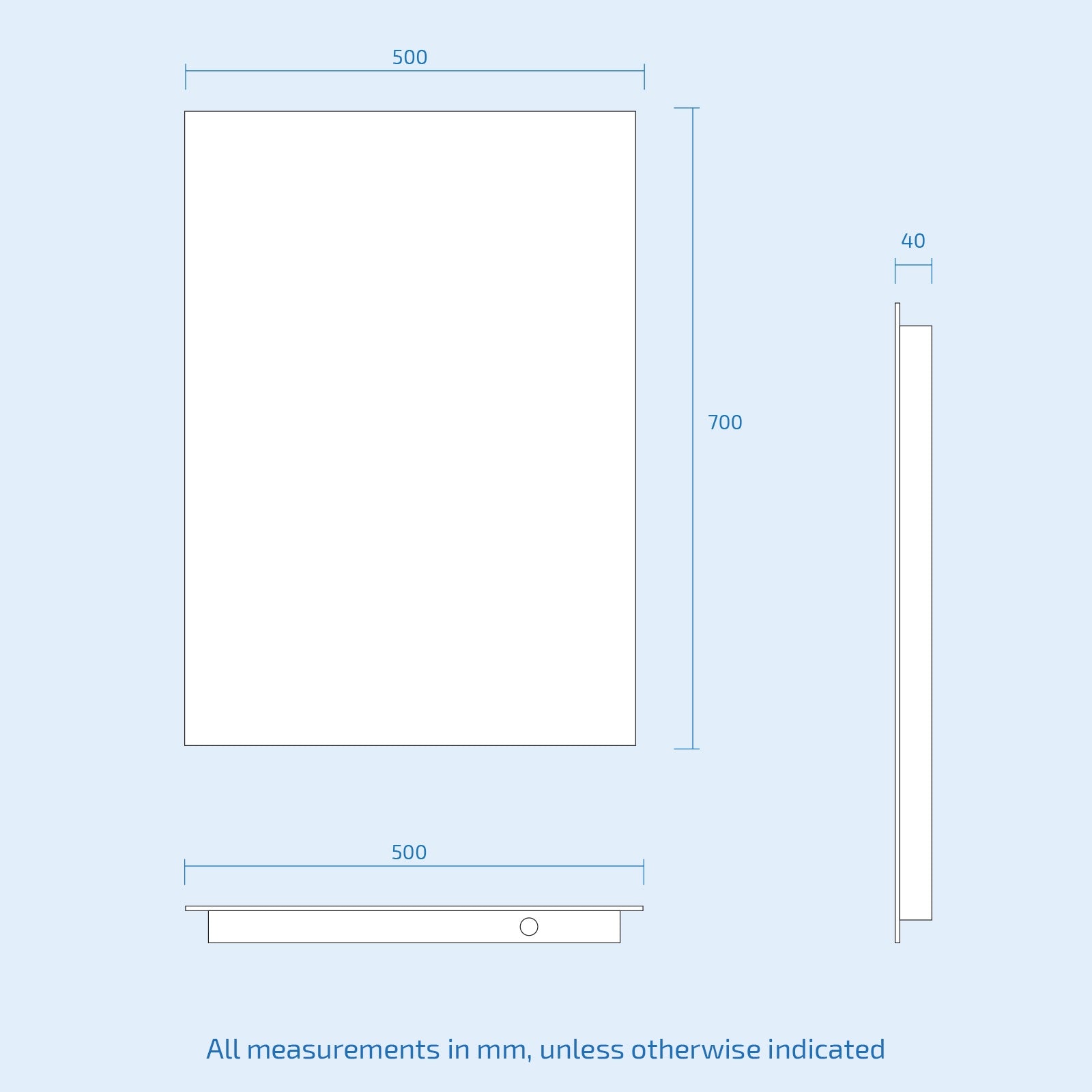 Large Battery Operated LED Backlit Illuminated Bathroom Mirror