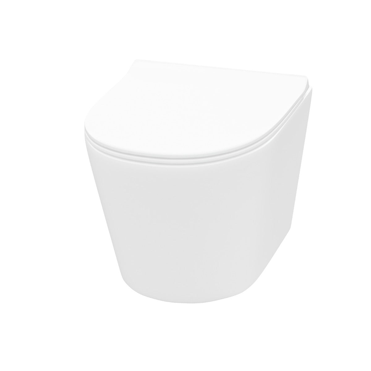 White D-Shape WH Toilet Top/Front Frame & Round Button Flush Plate