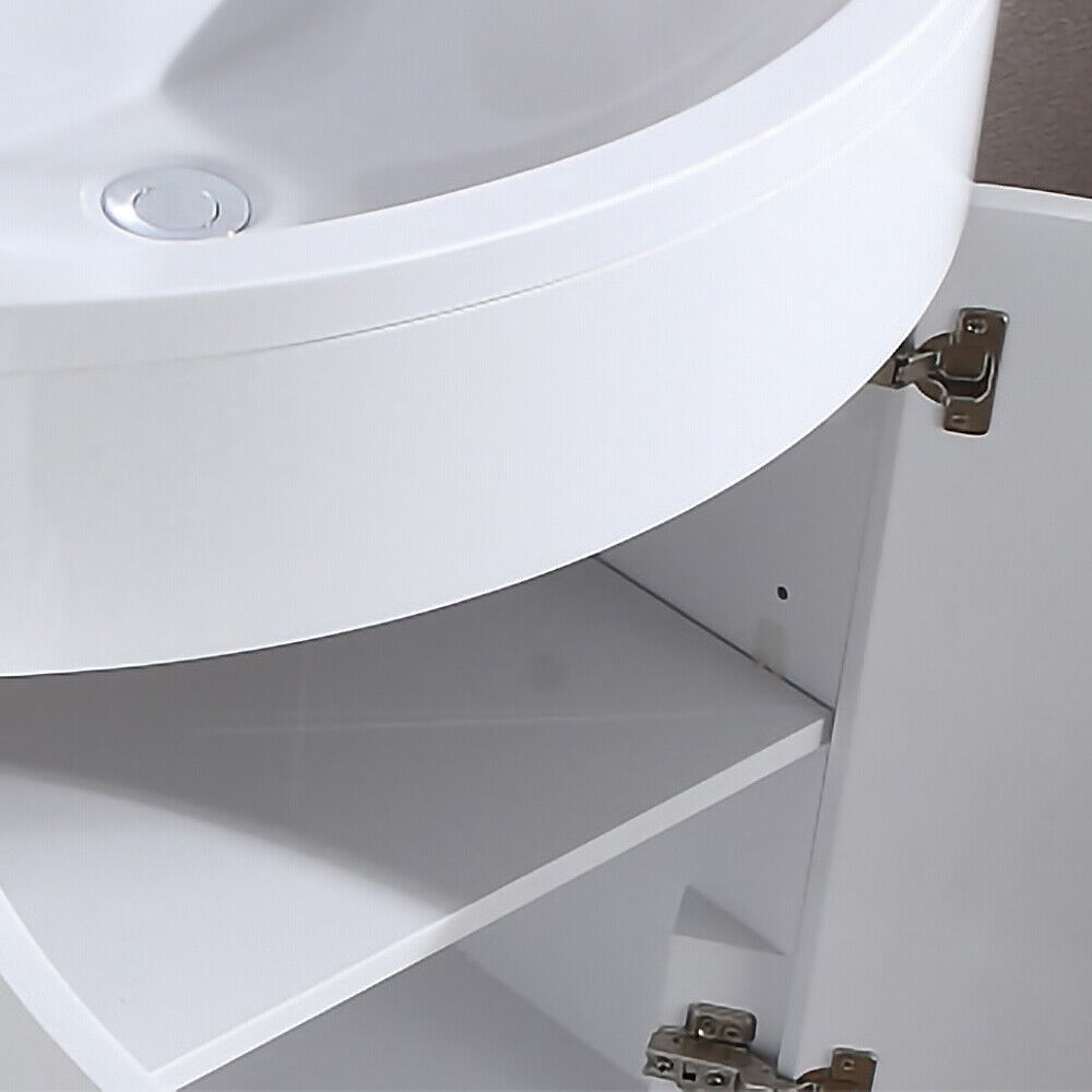 Dene Bathroom White Freestanding Basin Sink Vanity Unit and Wall Hung Cabinet