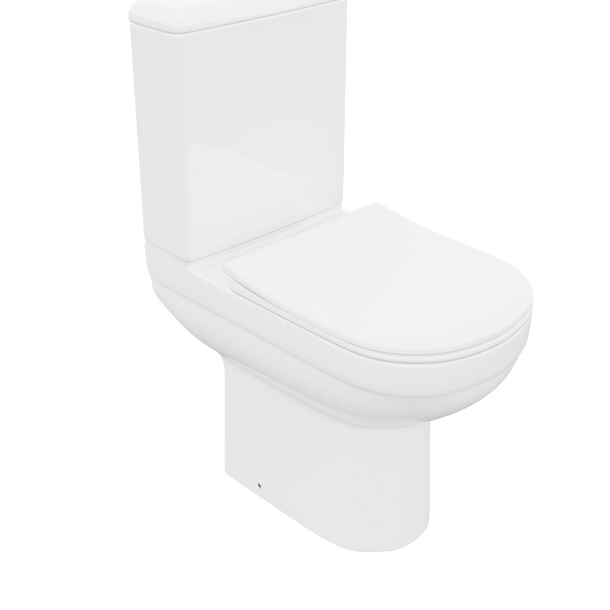 Comfort Height Close Coupled Toilet Pan Cistern and Soft Close Seat