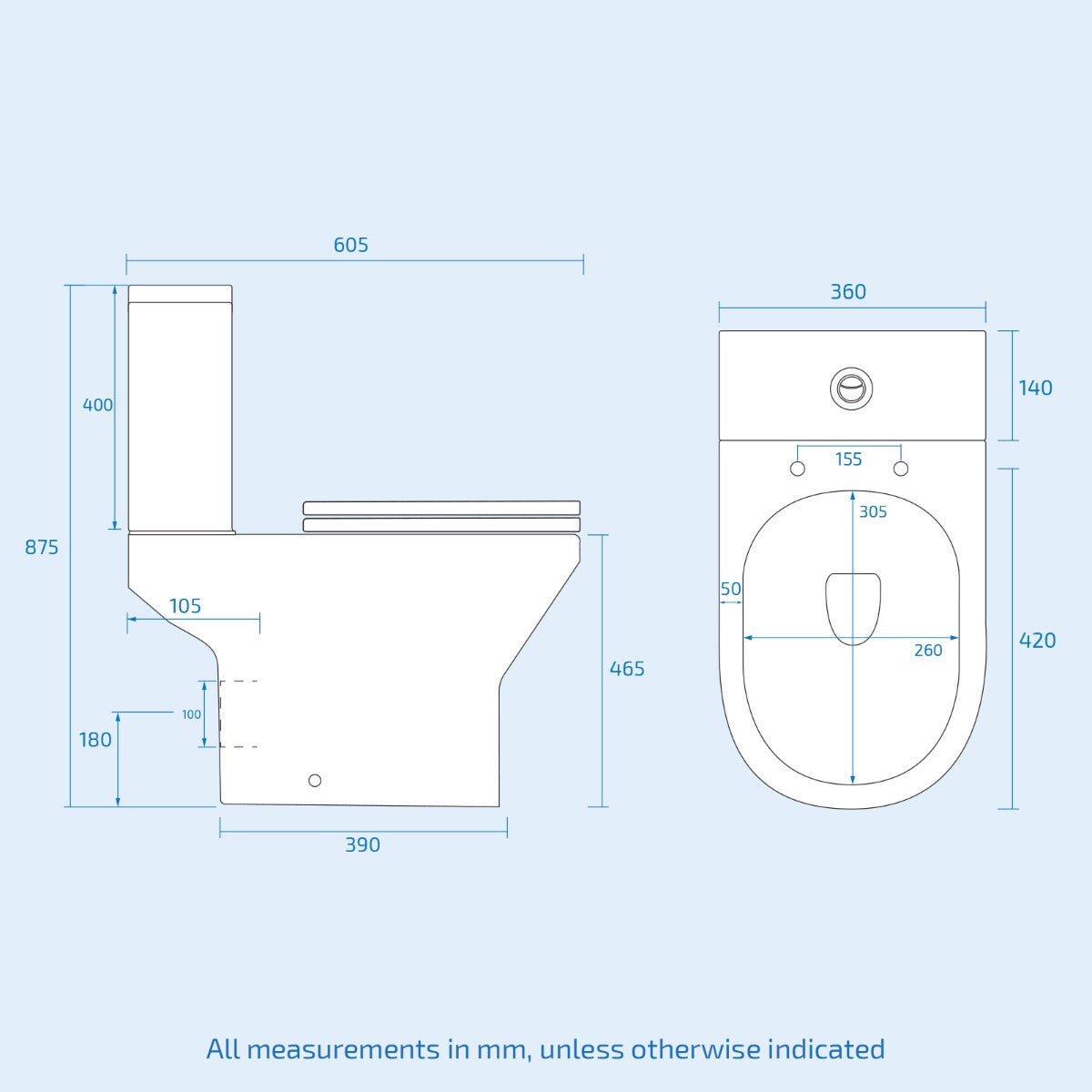 Merton 500mm Wall Hung Vanity Basin Unit & Close Coupled Toilet Steel Grey