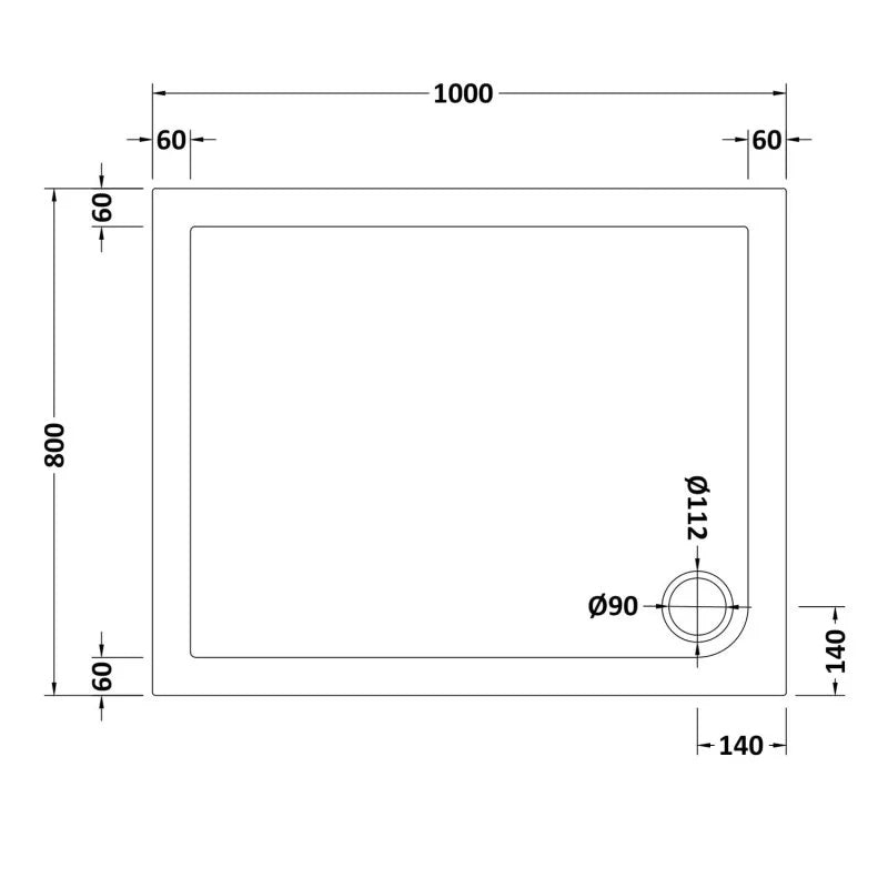 Magna 1000 mm Matte Black Slider Shower Door Enclosure with 800 Frameless Glass Panel Screen & Tray