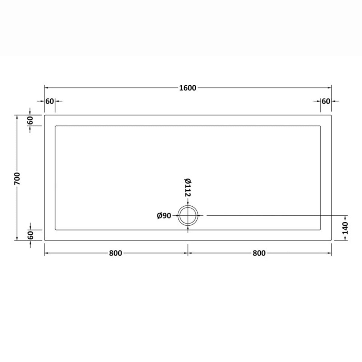 Shower 1600 x 1850mm Slider Door With 700mm Side Panel & Tray - Brushed Brass