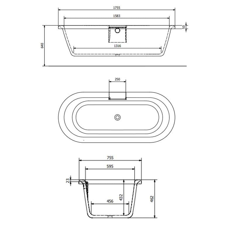 Kartell Traditional Freestanding Bath With Edwardian Chrome Leg