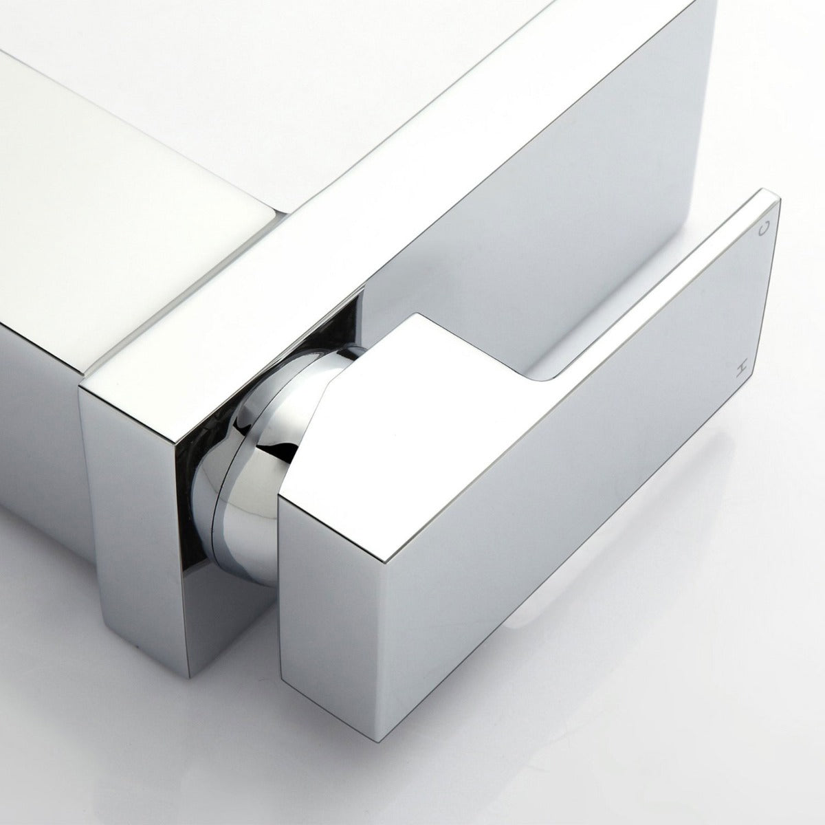 Modern Cloakroom Basin Sink Square Waterfall Mono Mixer Tap & Waste