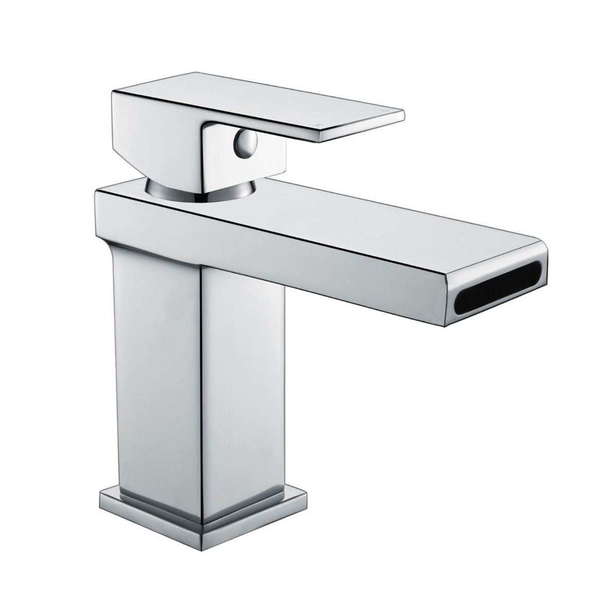 Modern Cloakroom Basin Sink Square Waterfall Mono Mixer Tap & Waste