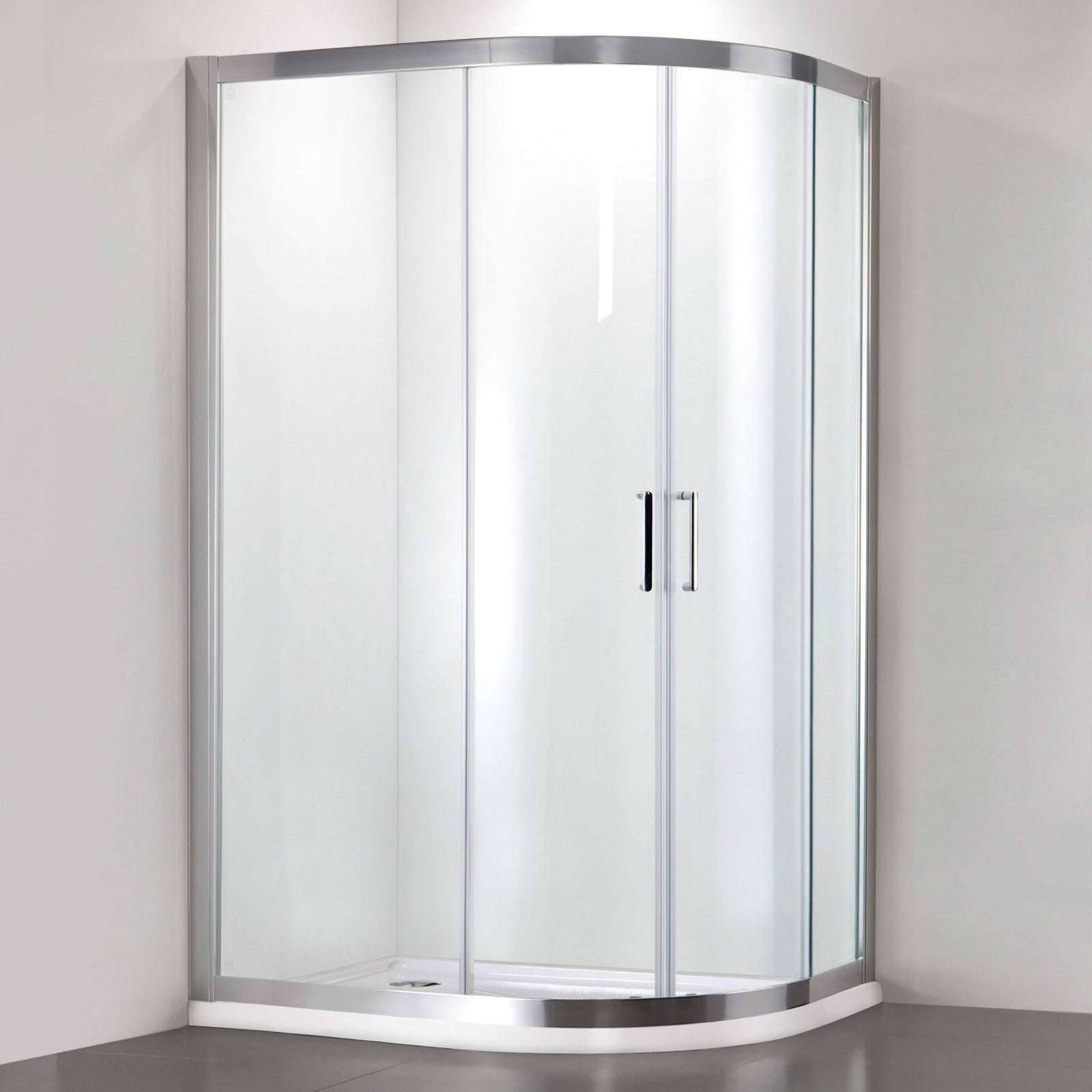 Atlas Walk in Standalone Quadrant Corner Shower Enclosure and Tray