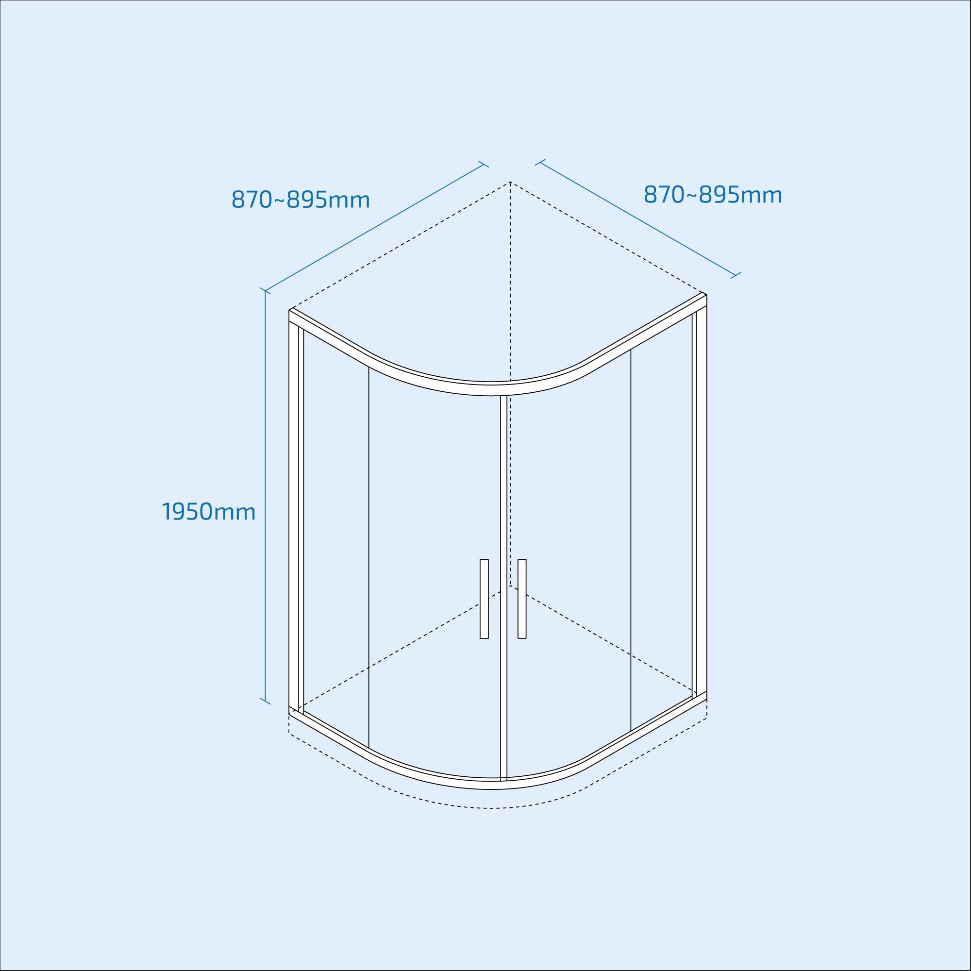 Atlas Walk in Standalone Quadrant Corner Shower Enclosure and Tray