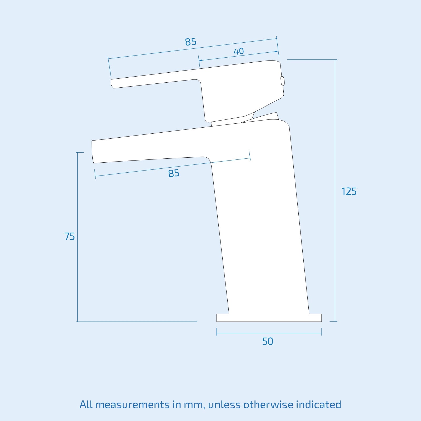 Centa Contemporary Bathroom Waterfall Basin Sink Mono Mixer Tap With Waste