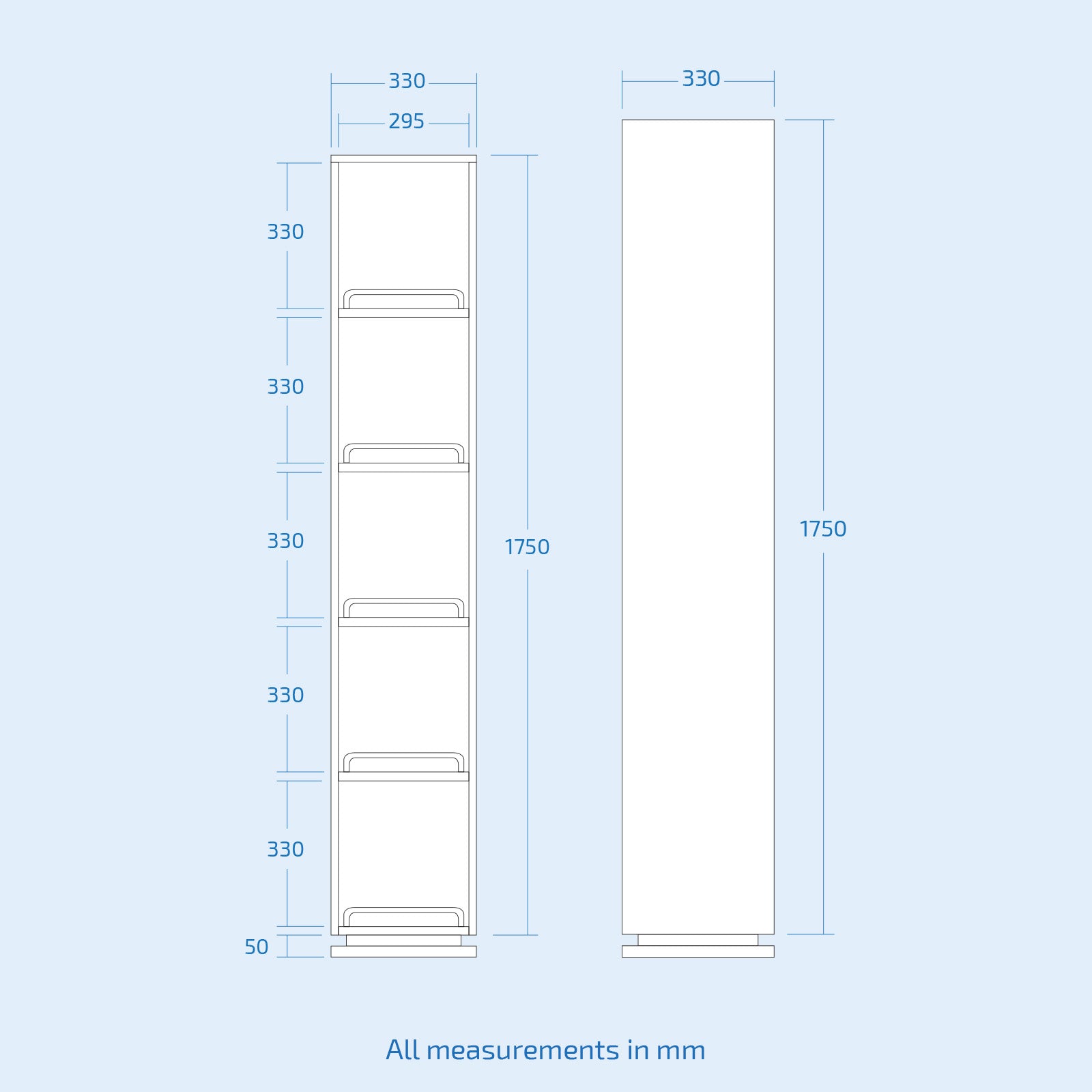 1800mm White Gloss Freestanding Tall Storage Unit With Mirror