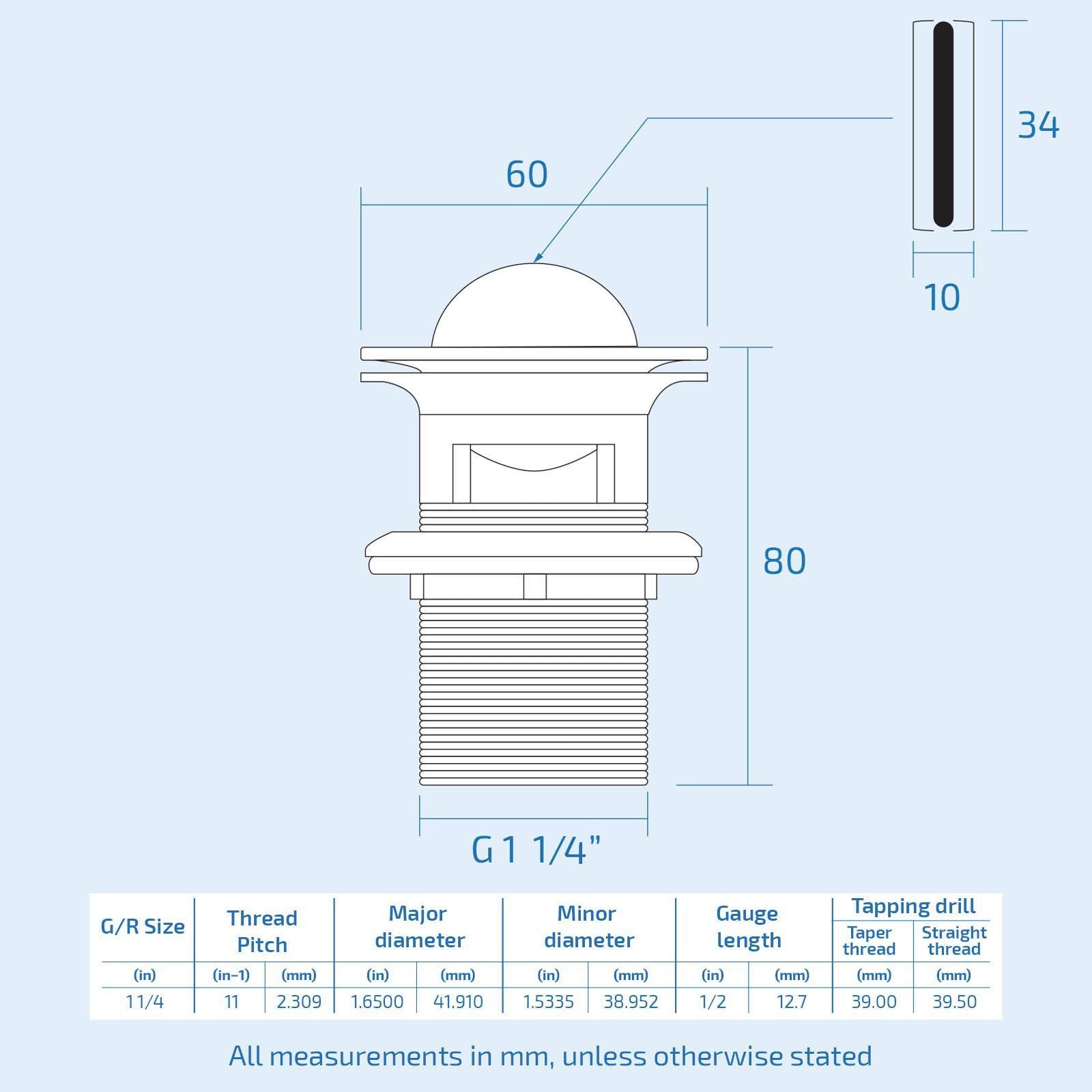 Slotted Flip Top Basin Waste