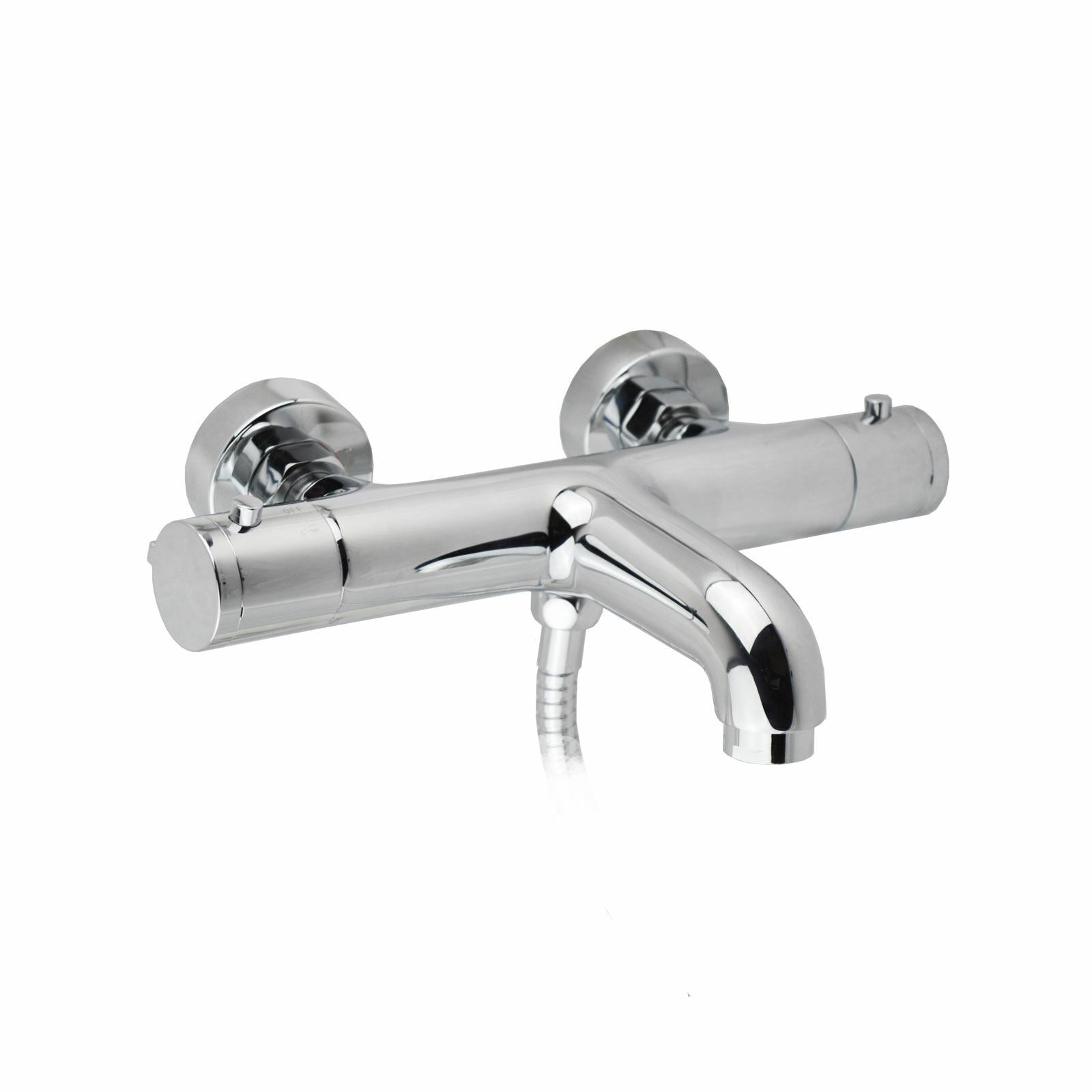 Thermostatic Wall Mounted Chrome Bath Shower Mixer Tap