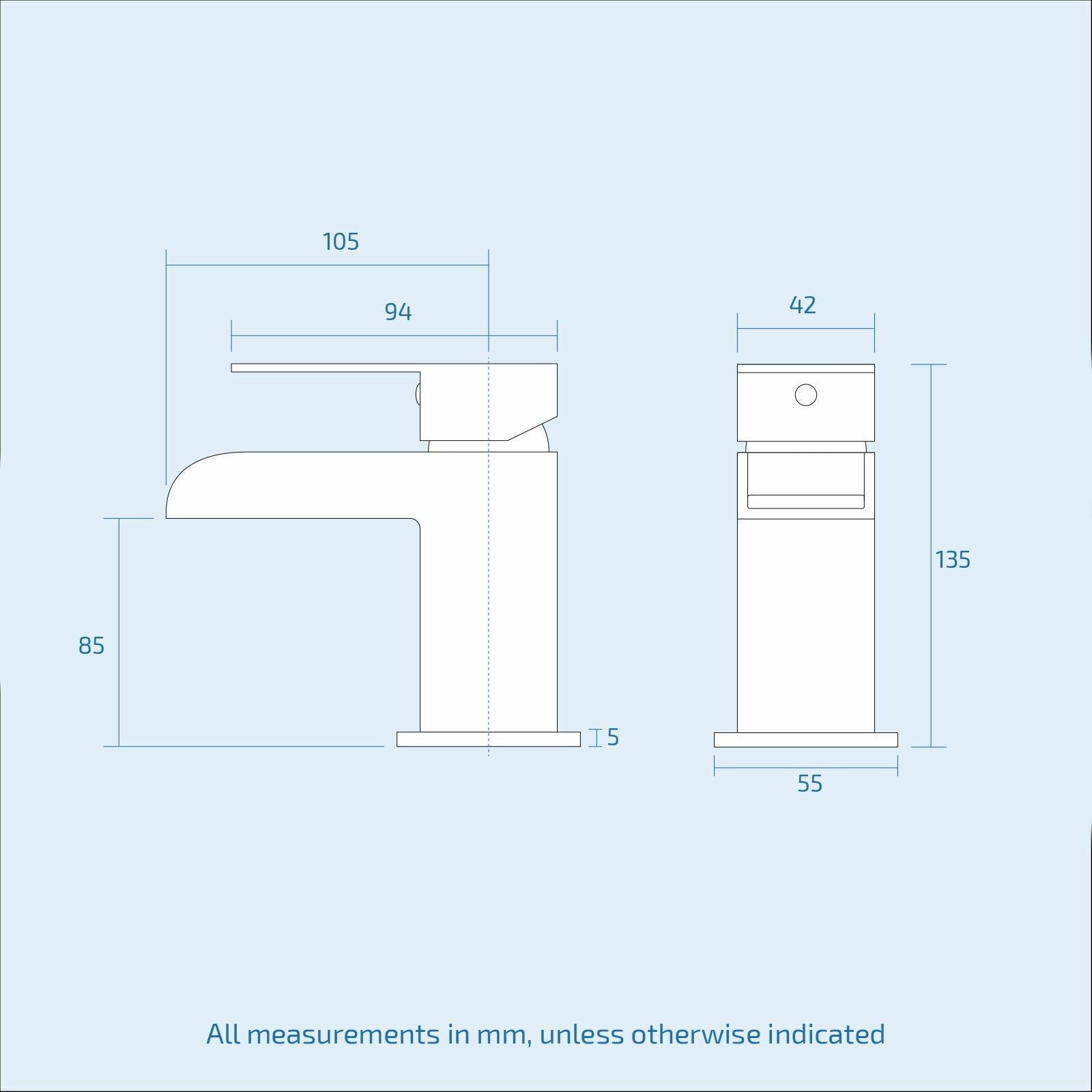 Haoran Black Handle Basin Vanity Unit With Tap & Freestanding WC Unit