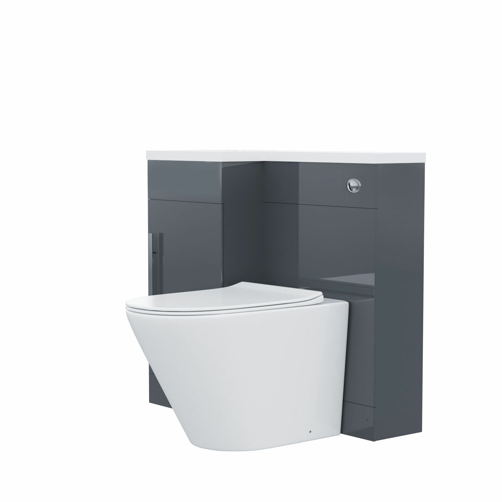 Elora 900mm Dark Grey Left Hand Basin Vanity Unit with Toilet WC