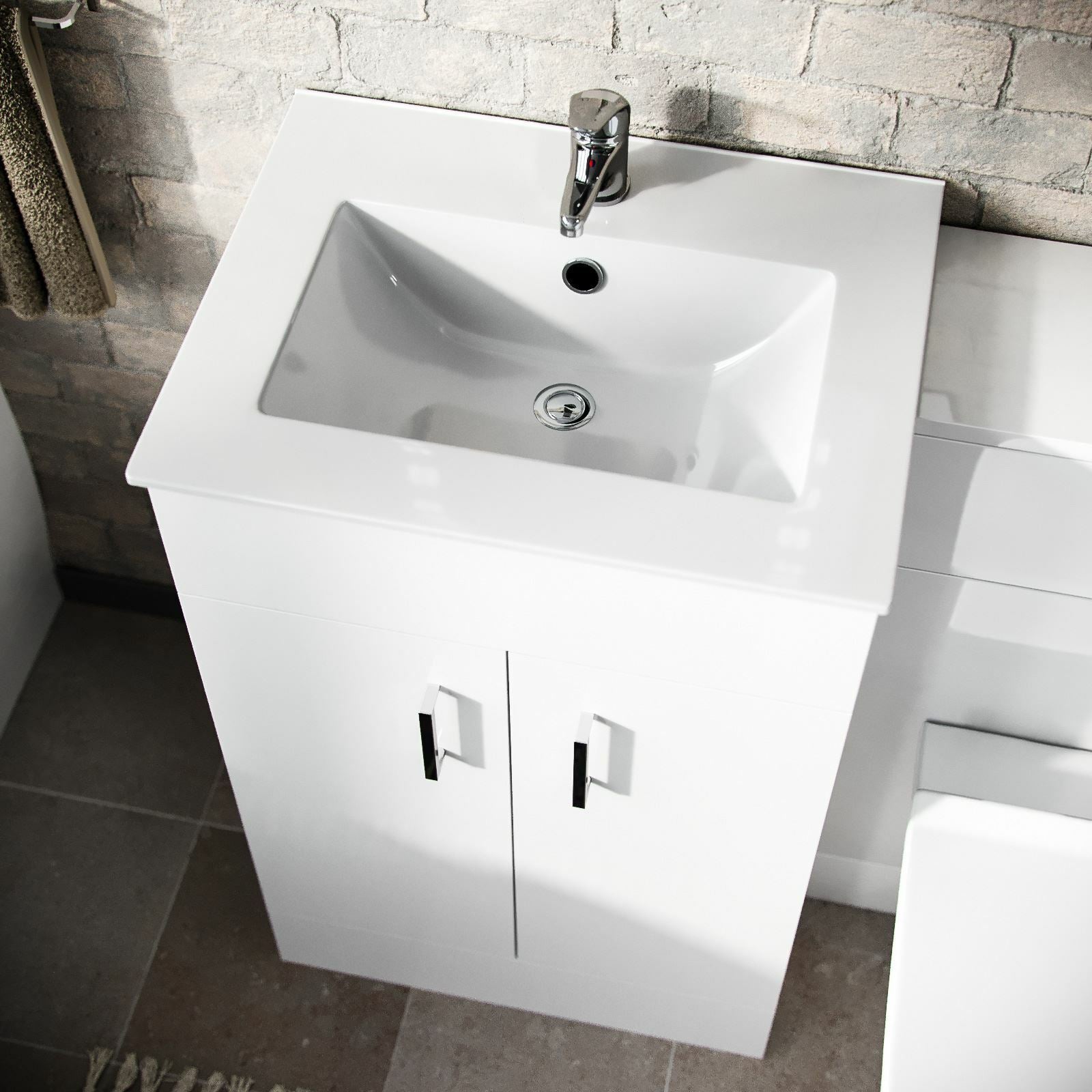 Nanuya 1700mm Bath, Basin Vainty , WC Unit, Back to Wall Toilet, Shower and Mono Mixer & Wastes White