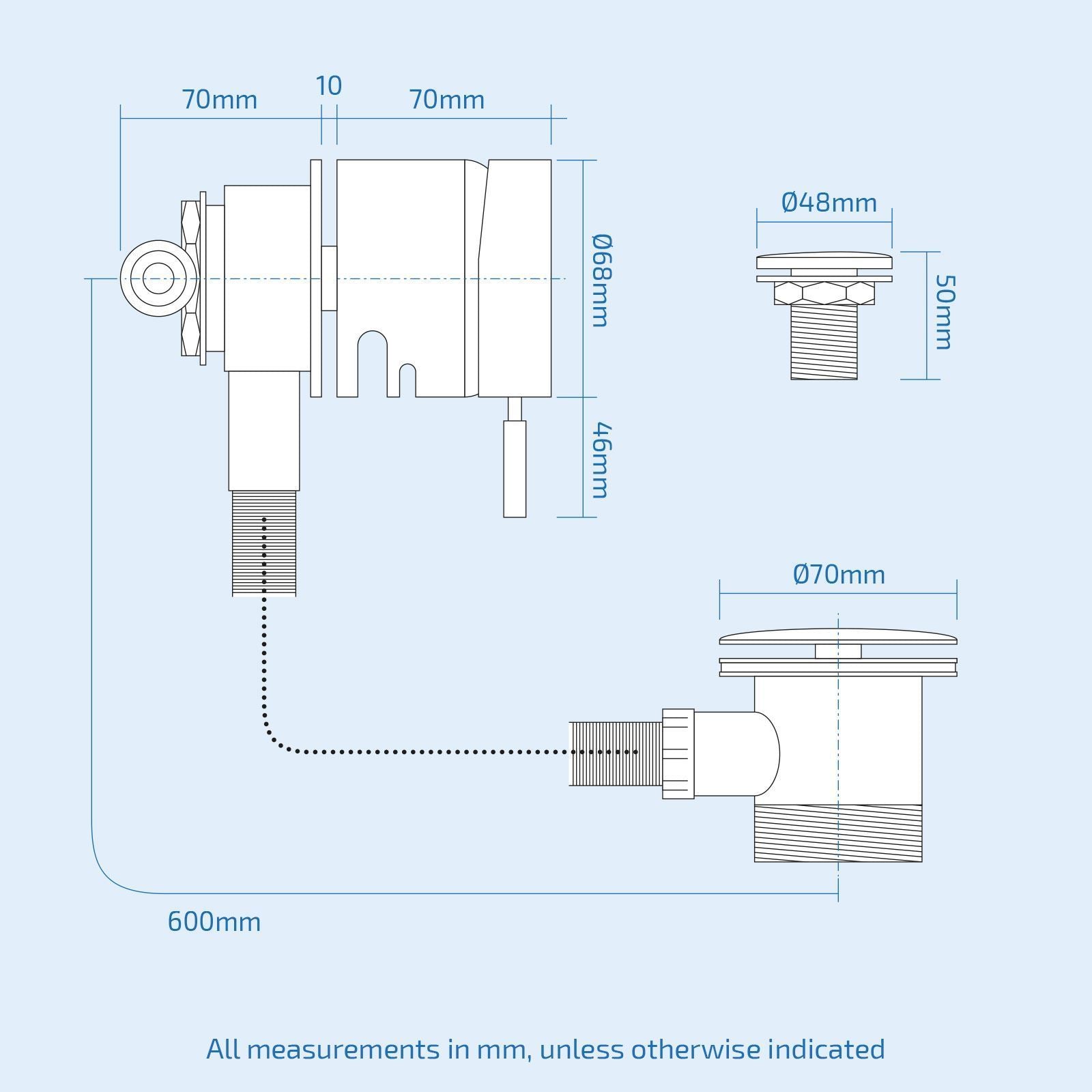 Modern Design Chrome Single Lever Valve Bath Filler With Integrated Overflow And Sprung Waste