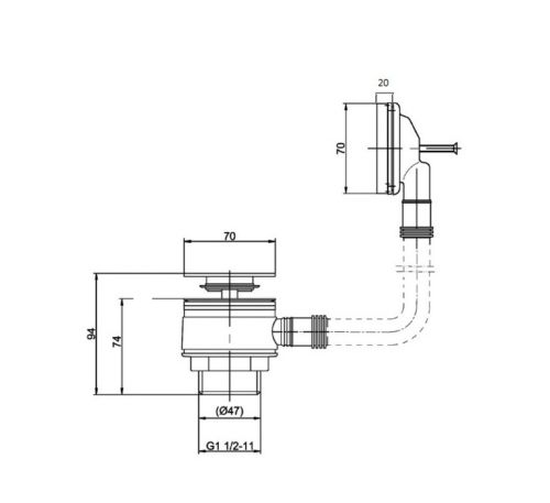 Square Chrome Sprung Bath Waste & Overflow