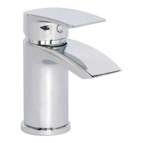 Libra Solid Brass Chrome Waterfall Basin Mono Mixer Tap & Waste