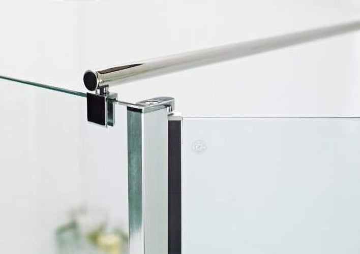 Support Bar for Wet Room Glass Panels Round