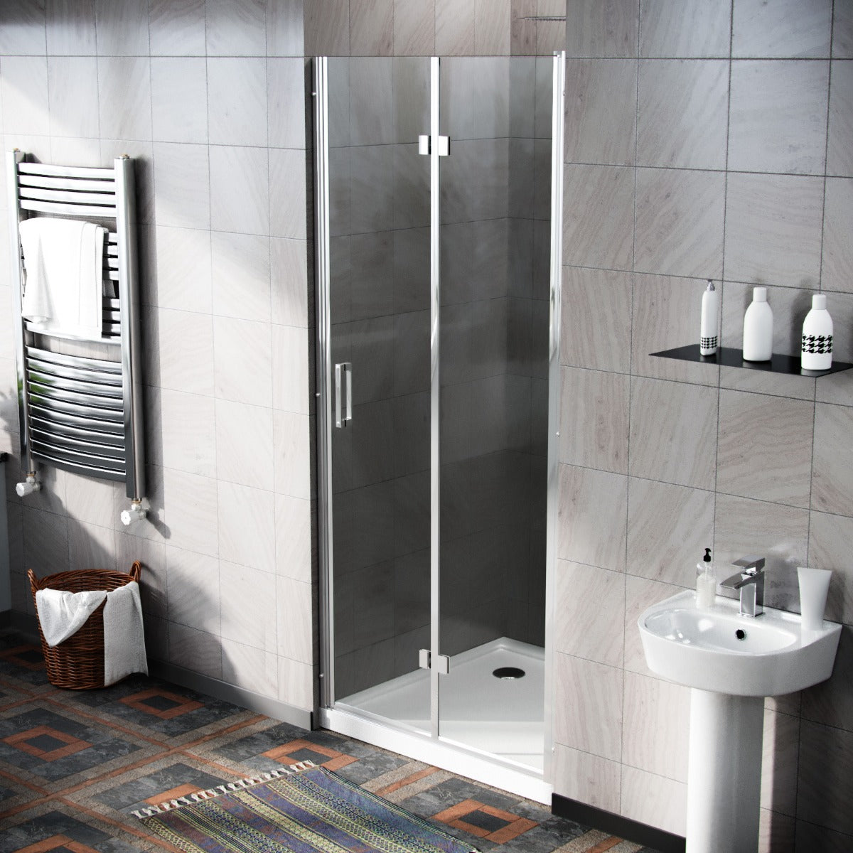 Octax Frameless 800 Bi-Fold Shower Enclosure Door