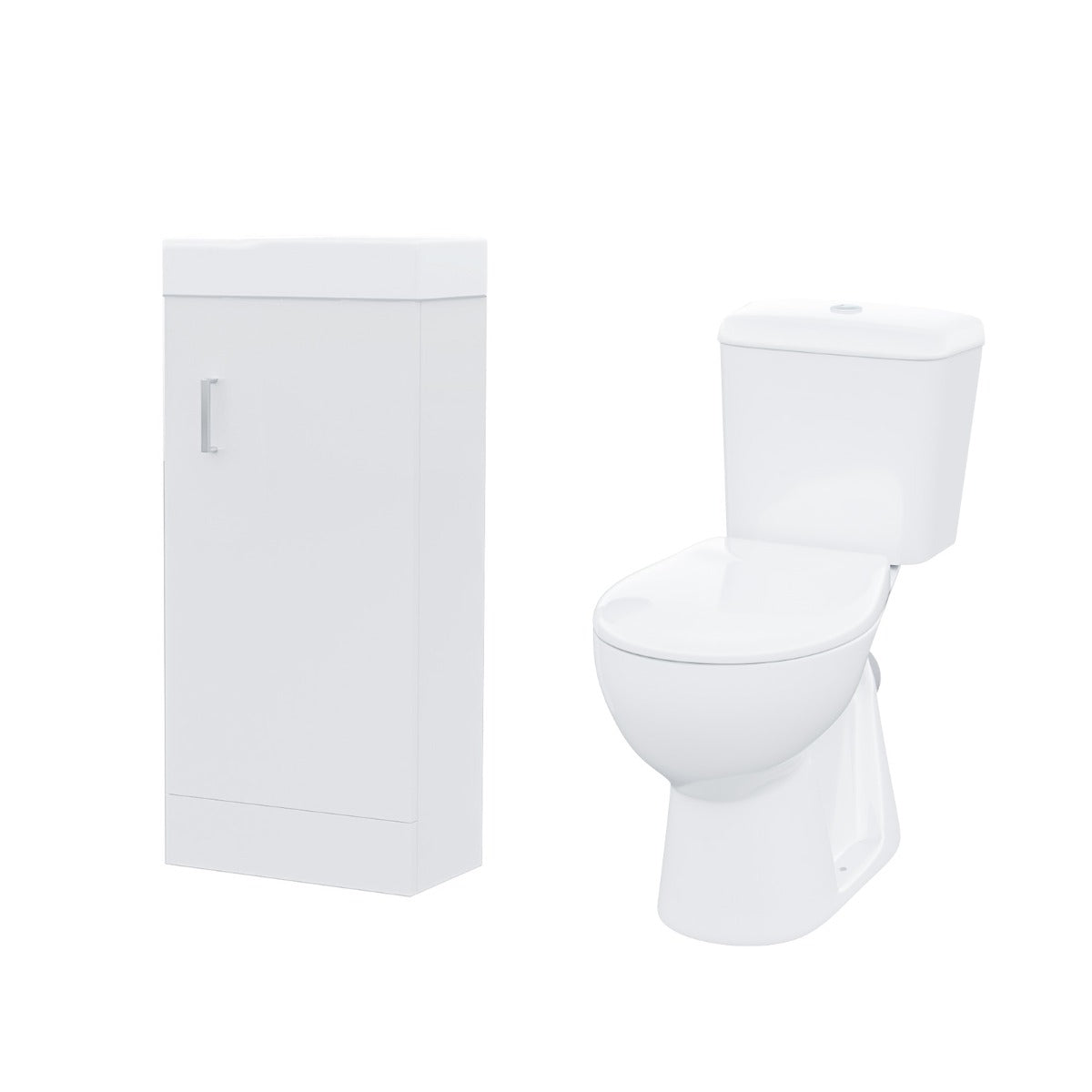Nanuya 800mm Quadrant Shower Enclosure with Tray Close Coupled WC Toilet Floorstanding 400 mm Vanity
