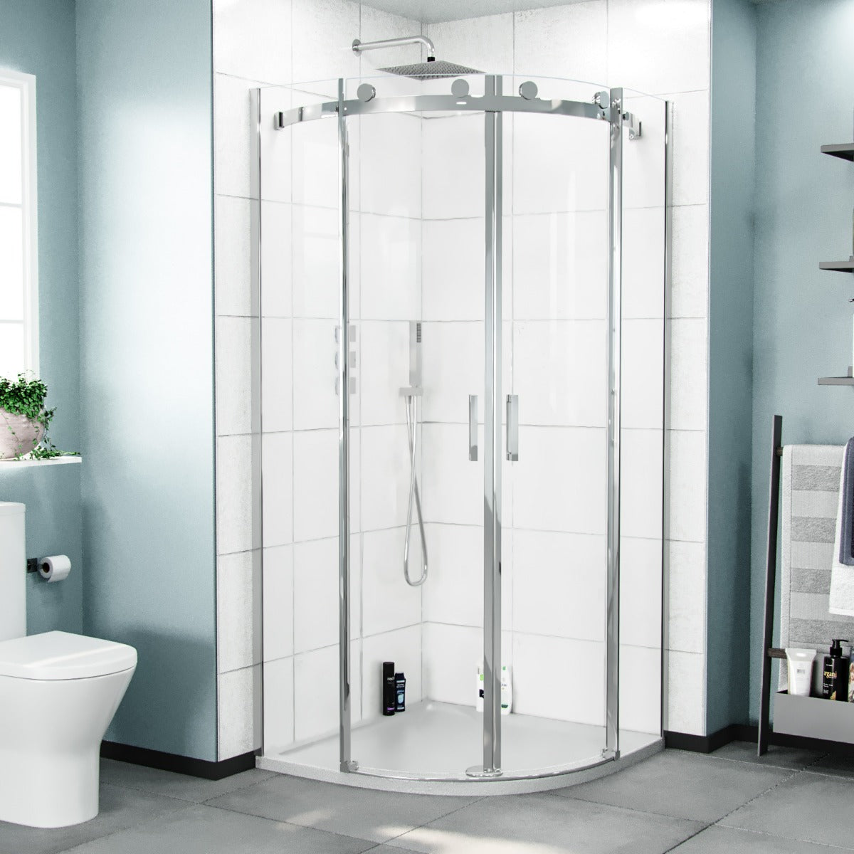 Hardwick 900mm Frameless Quadrant Corner Shower Enclosure
