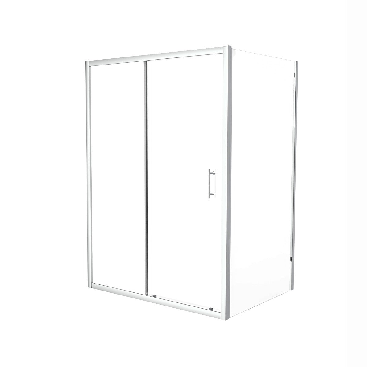 Magna 1300mm Shower Sliding Door & 800mm Frameless Glass Side Panel Screen Chrome