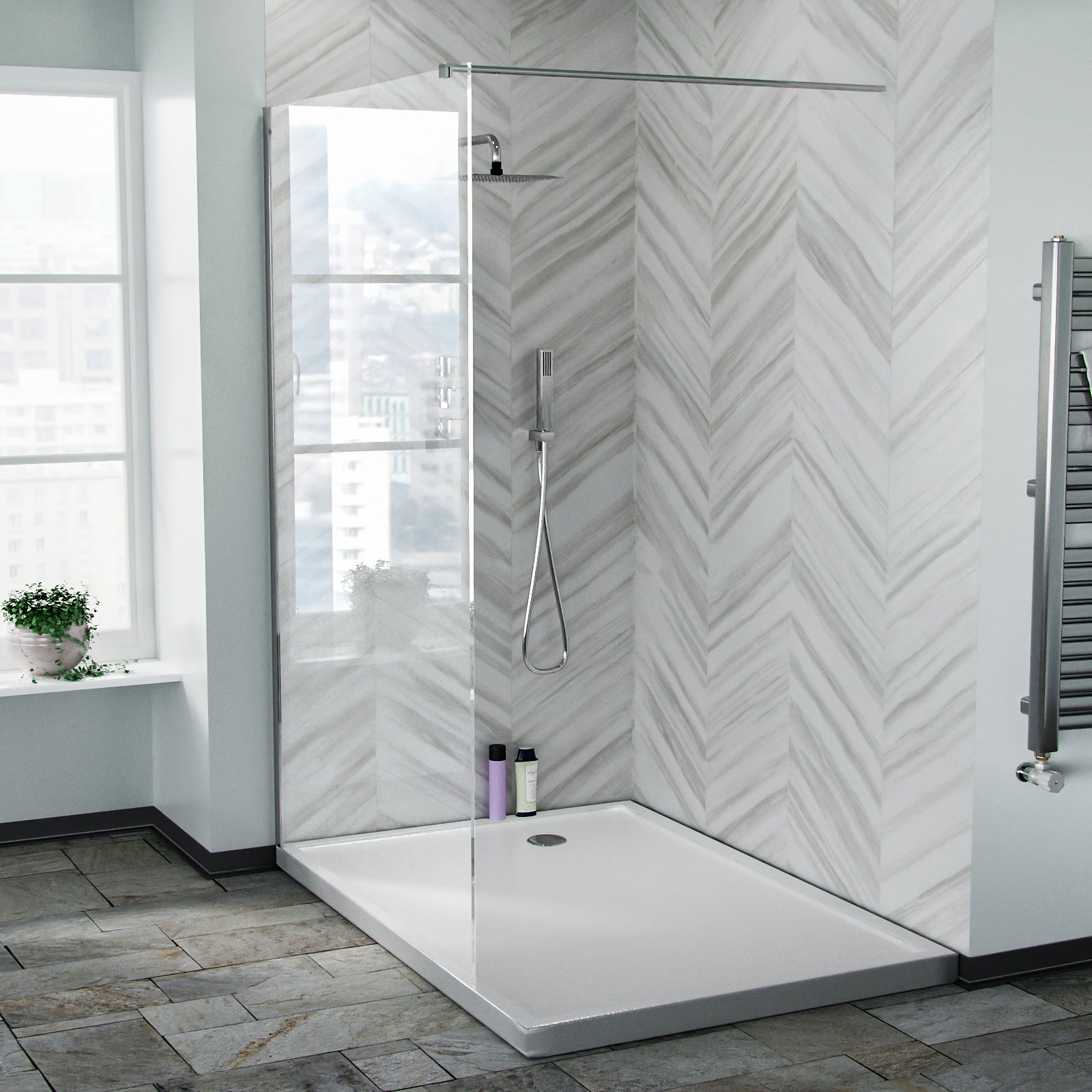 Samoa 1200 mm Wet Room Shower Enclosure