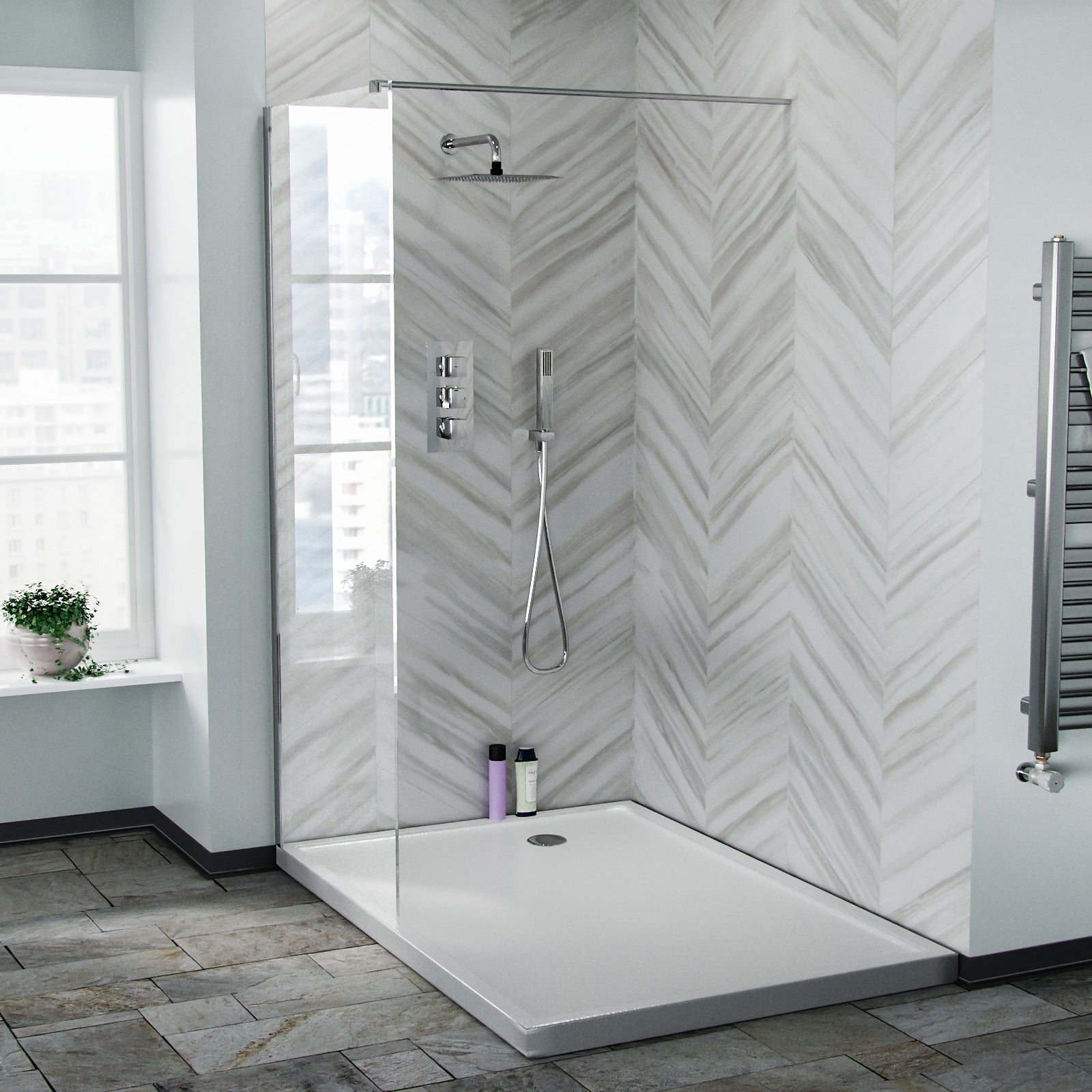 Samoa 800 mm Walk in Wet Room Enclosure Panel