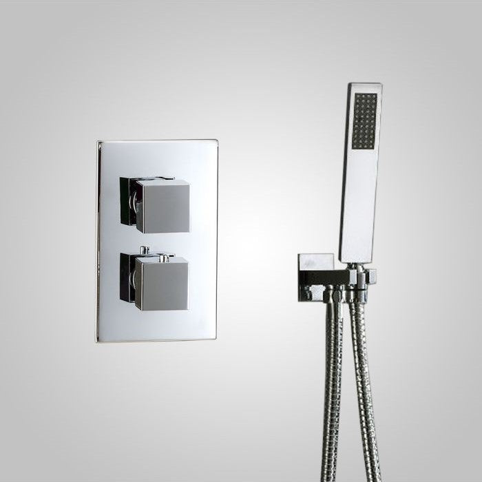 Temelis 2 Dial 2 Way Square Set - Rail Handset & Bath Filler