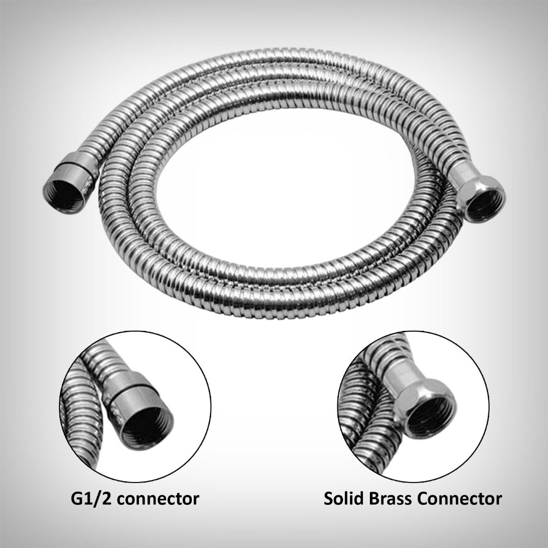 1.5m Stainless Steel Double Lock Shower Hose Chrome