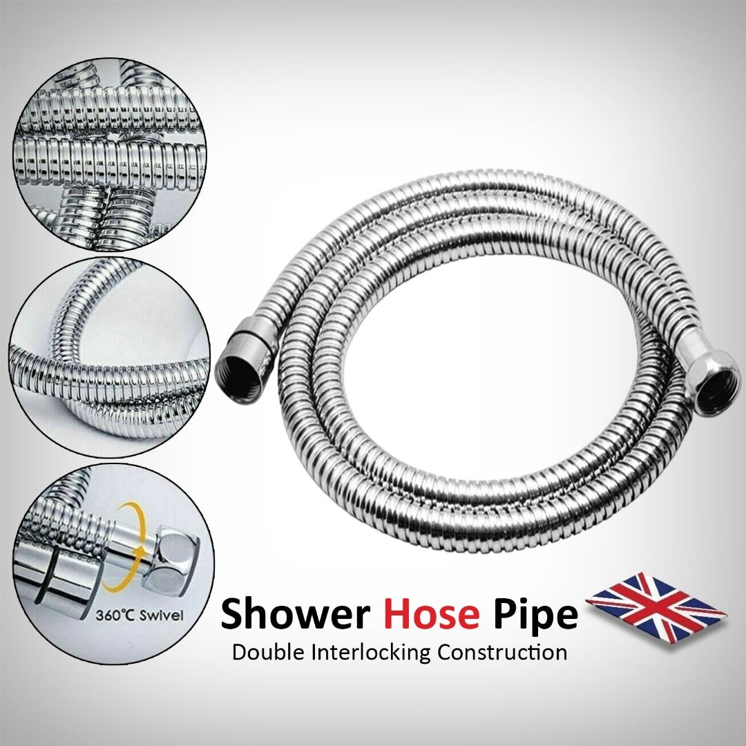 1.5m Stainless Steel Double Lock Shower Hose Chrome