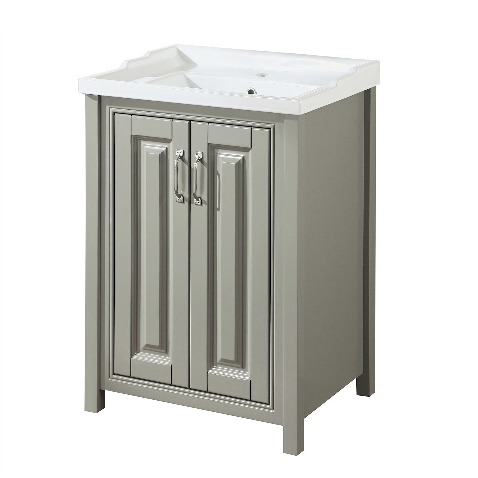 Chiltern 600mm Vanity Basin Unit, Tall Cabinet & Mirror Cabinet Suite Stone Grey