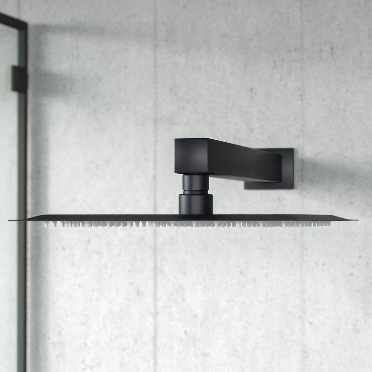 Temel Matte Black Voilet 2 Dial 2 Outlet Square Concealed Thermostatic Mixer Valve, Shower Head & Handset