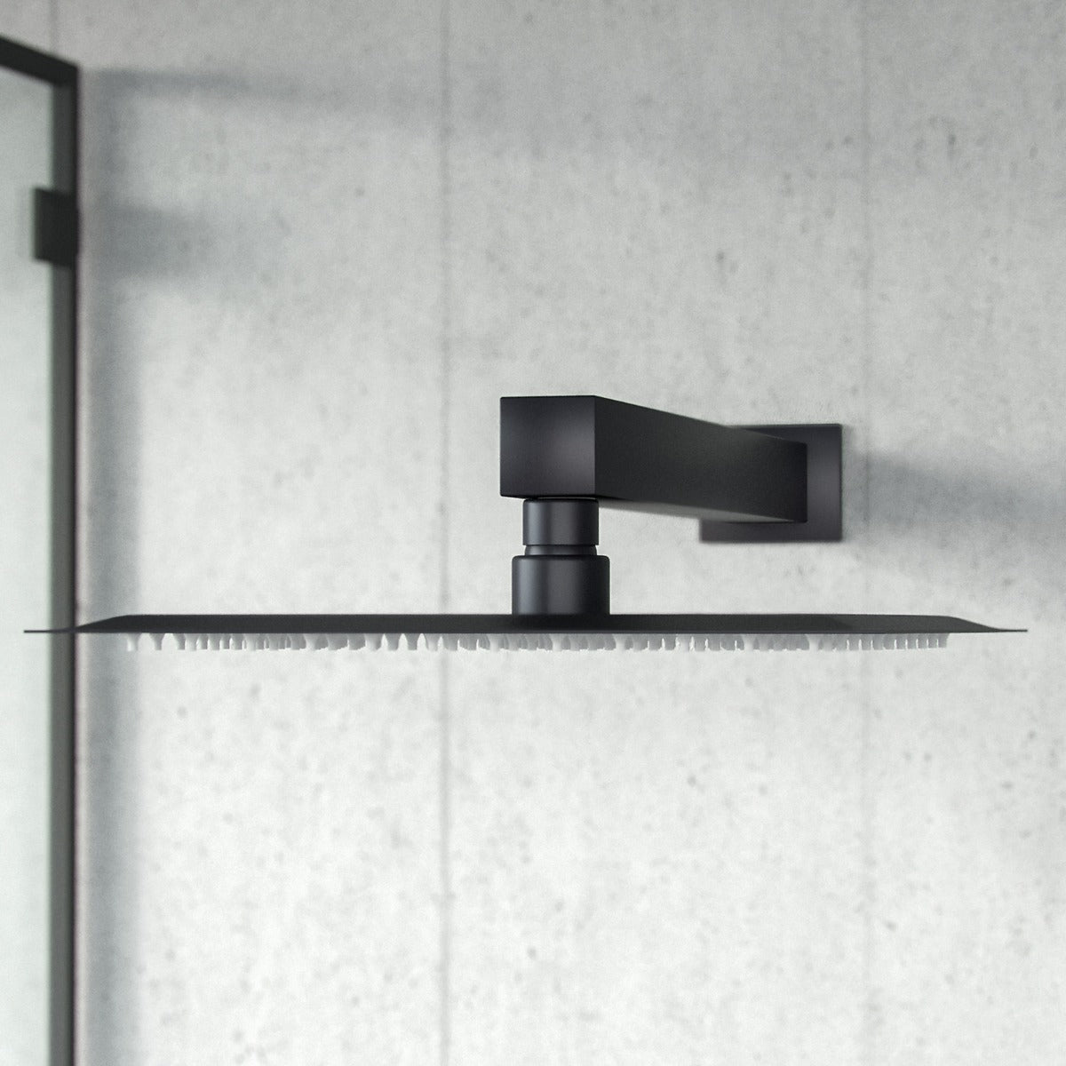 Temel Matte Black Thermostatic Mixer Valve Shower Head Handset Slider Rail Set