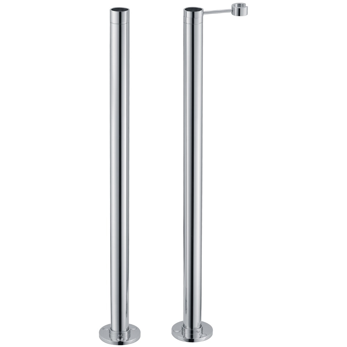 Modern Chrome Standpipes Freestanding Bath Filler Tap Legs with Shower Bracket