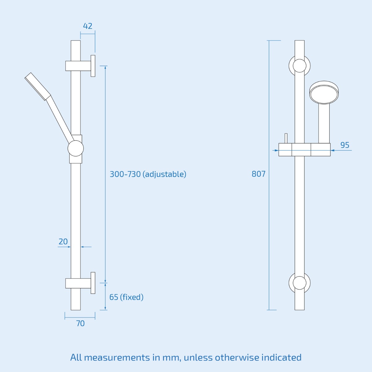 Temel 2 Dial 2 Way Round Concealed Thermostatic Mixer Valve, Shower Head & Arm Set Matte Black