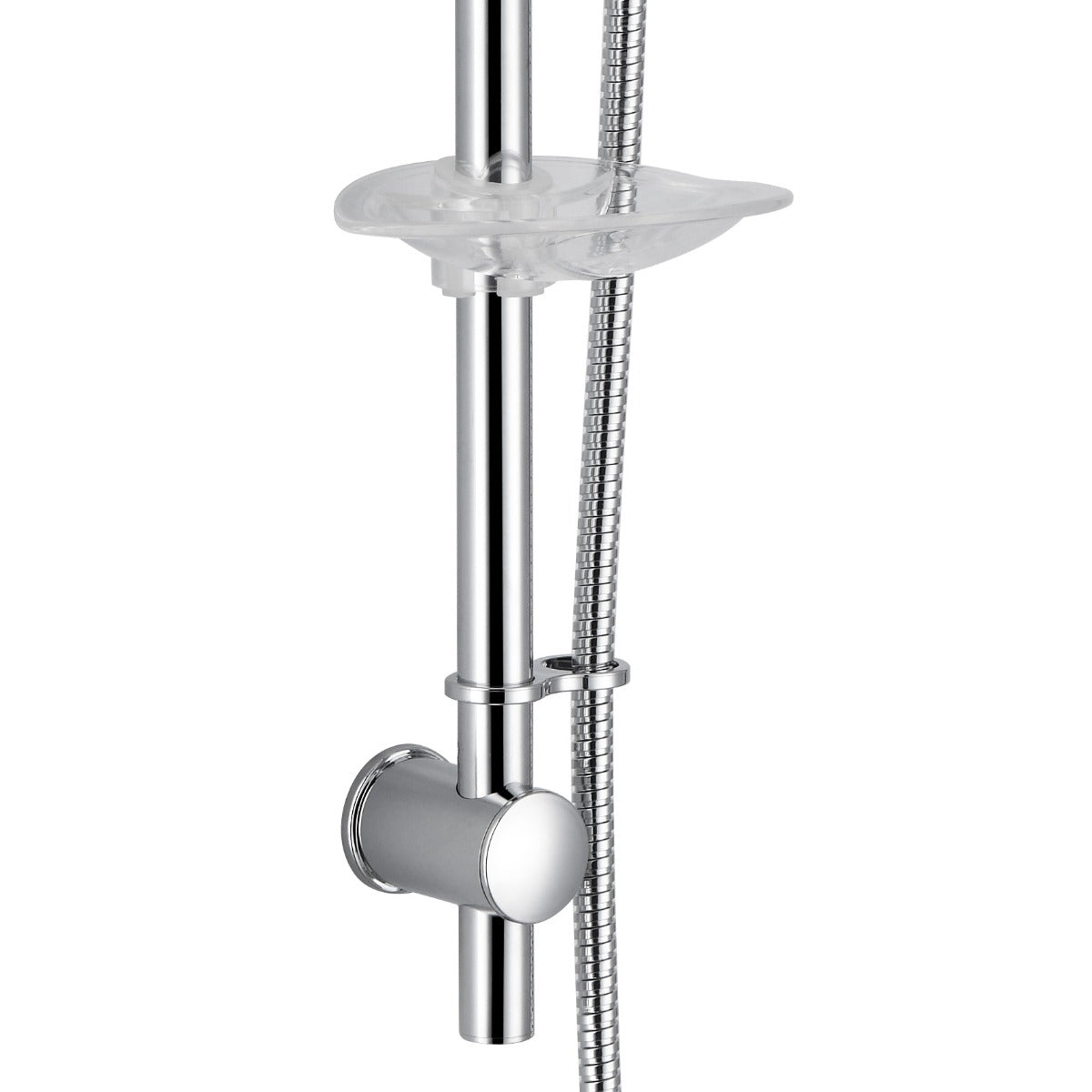 Round Waterfall Bath Filler Shower Mixer with Slider Rail & Handset Kit