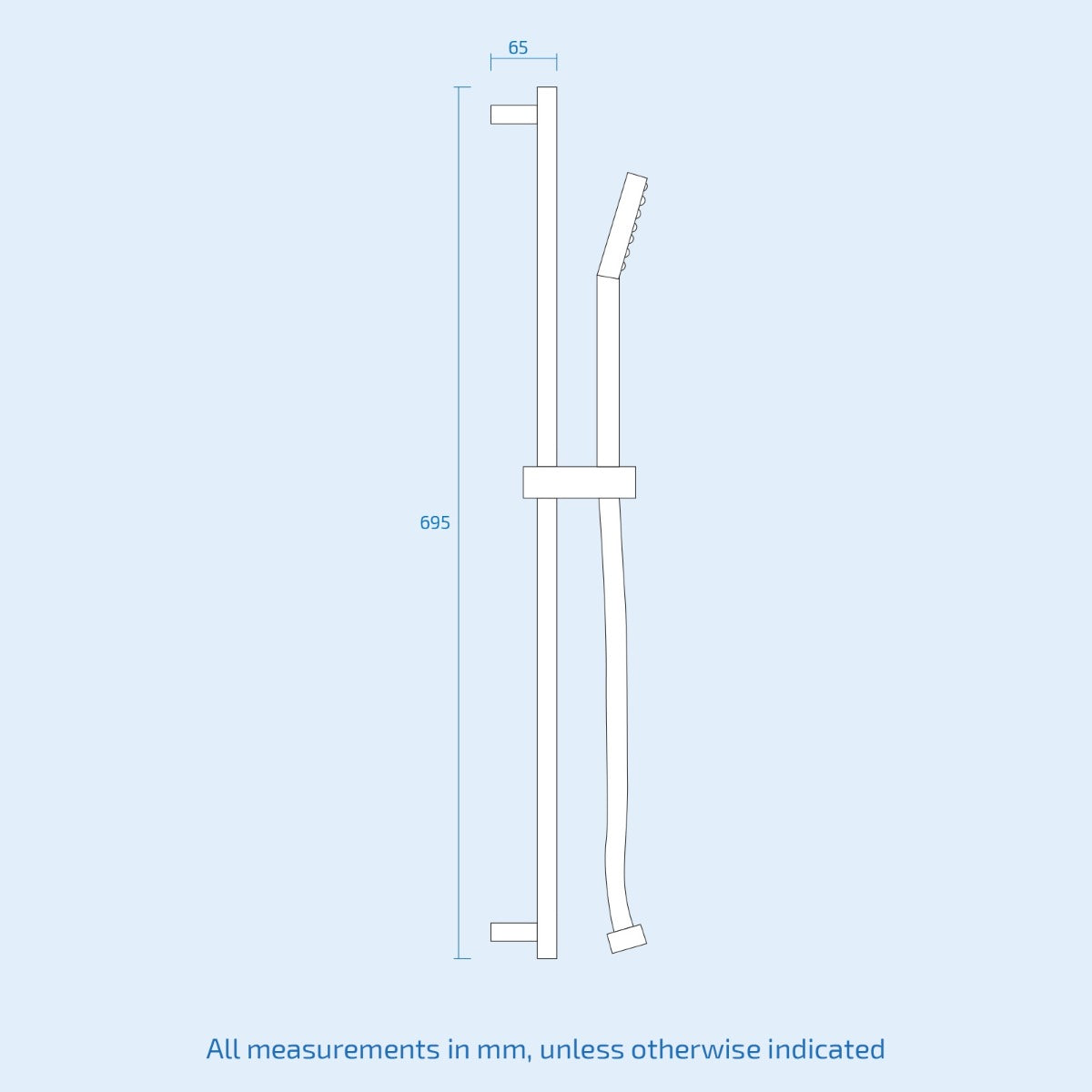 Lilly 3 Dial 3 Way Square Concealed Thermostatic Mixer Valve, Slider Rail, Square Handset, Bath Filler & Shower Head Chrome