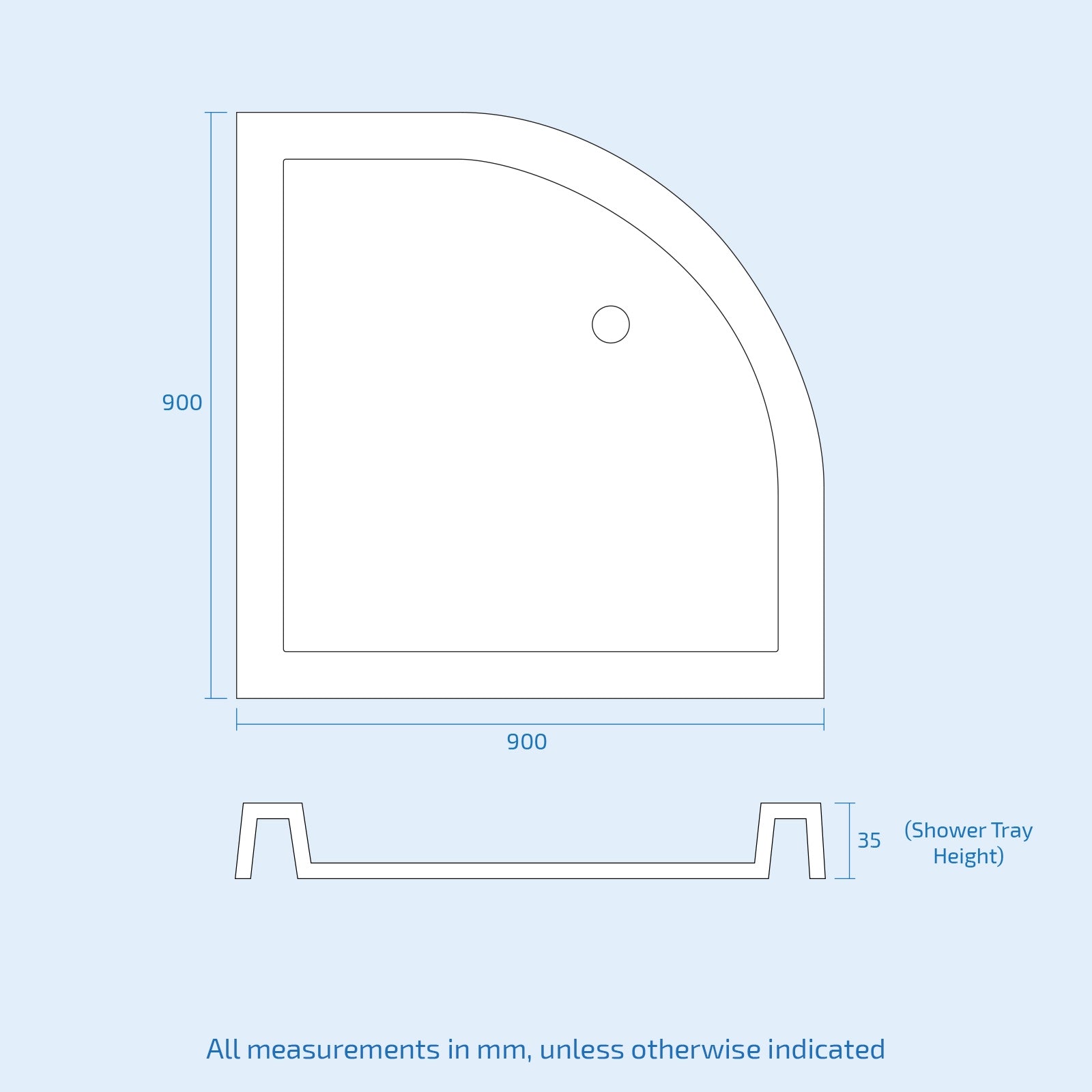 Atlas Walk in Standalone Quadrant Corner Shower Enclosure and Tray