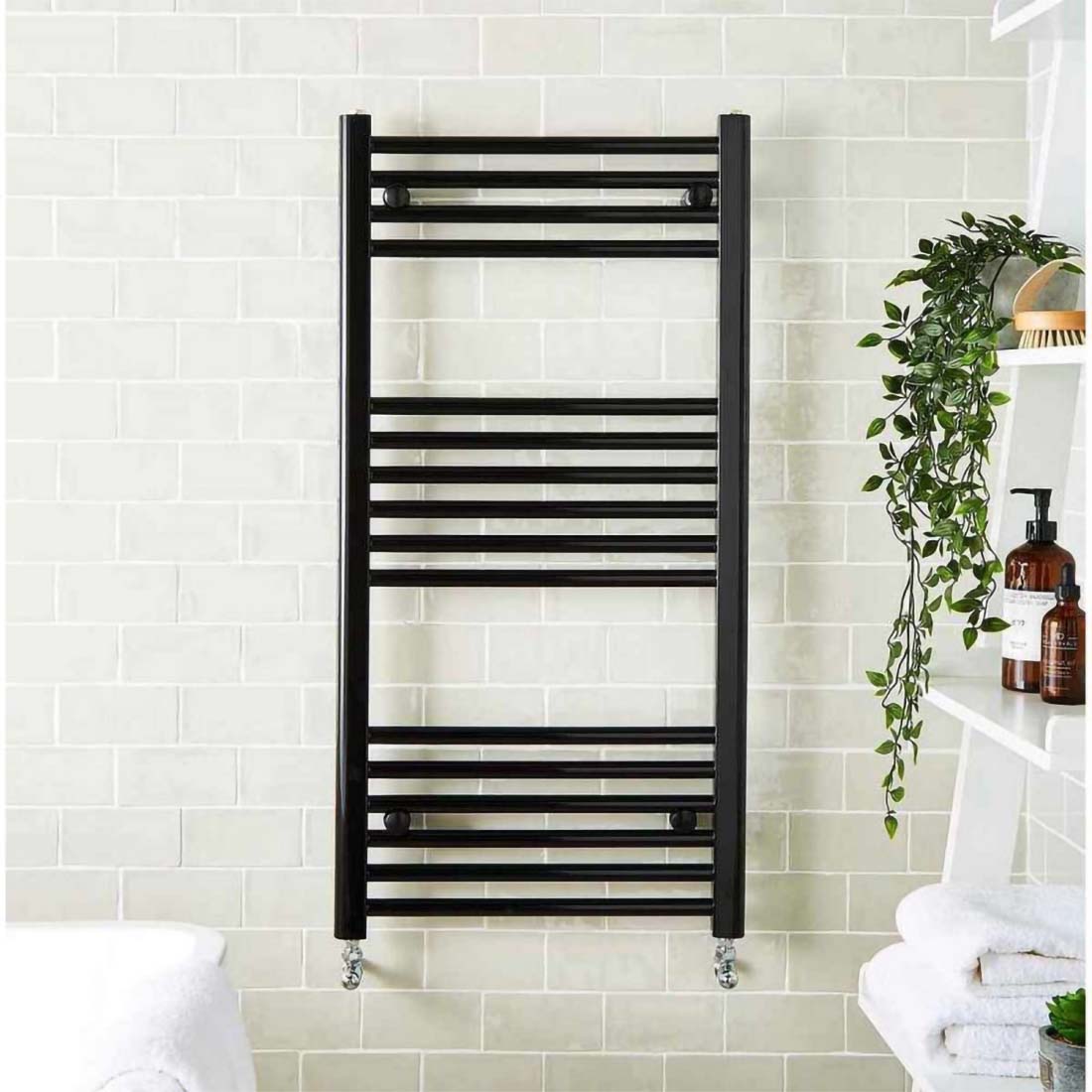 Kartel 1000 x 400mm Straight Radiator Towel Rail Black