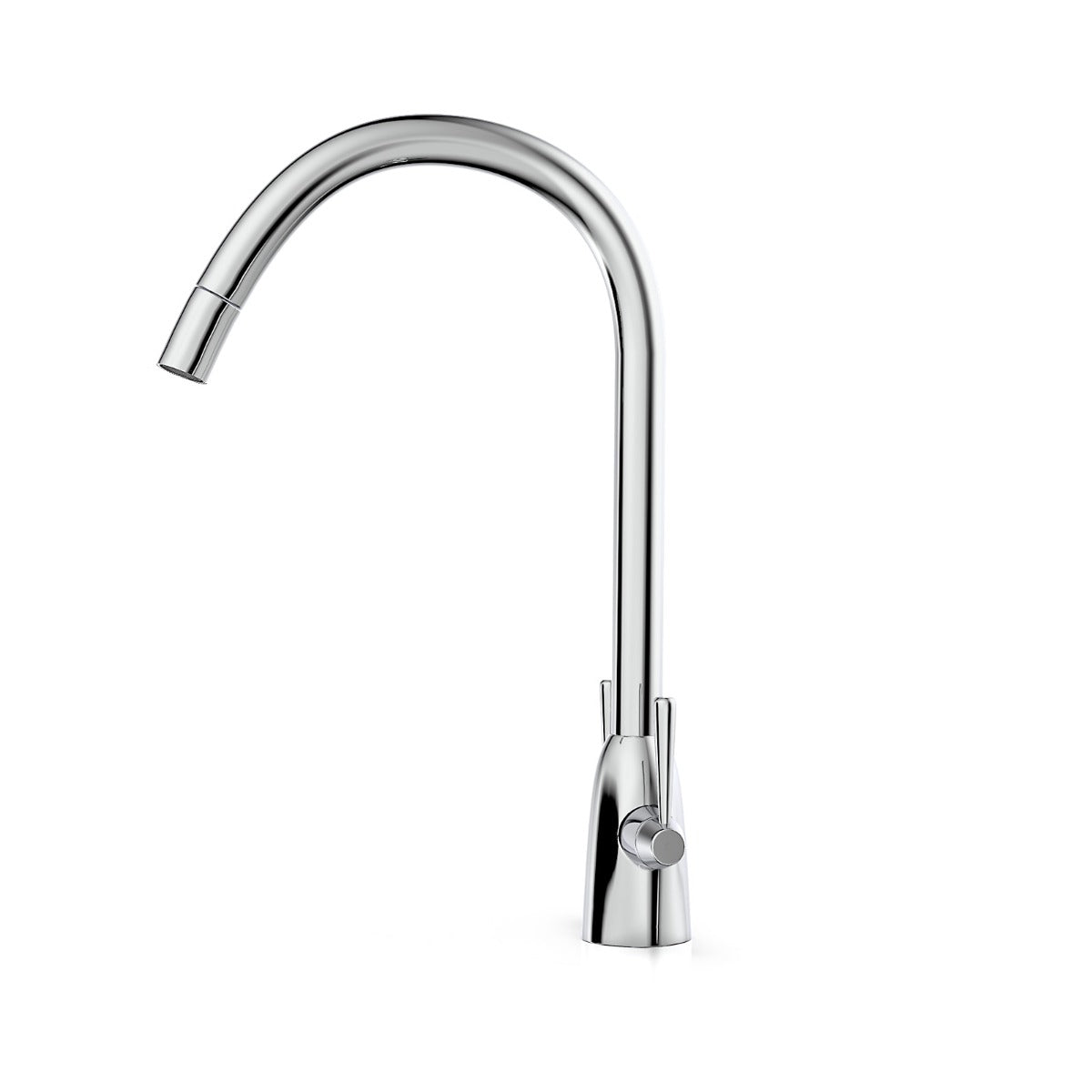 Beni Twin Lever Chrome Kitchen Sink Mixer Tap With Swivel Spout