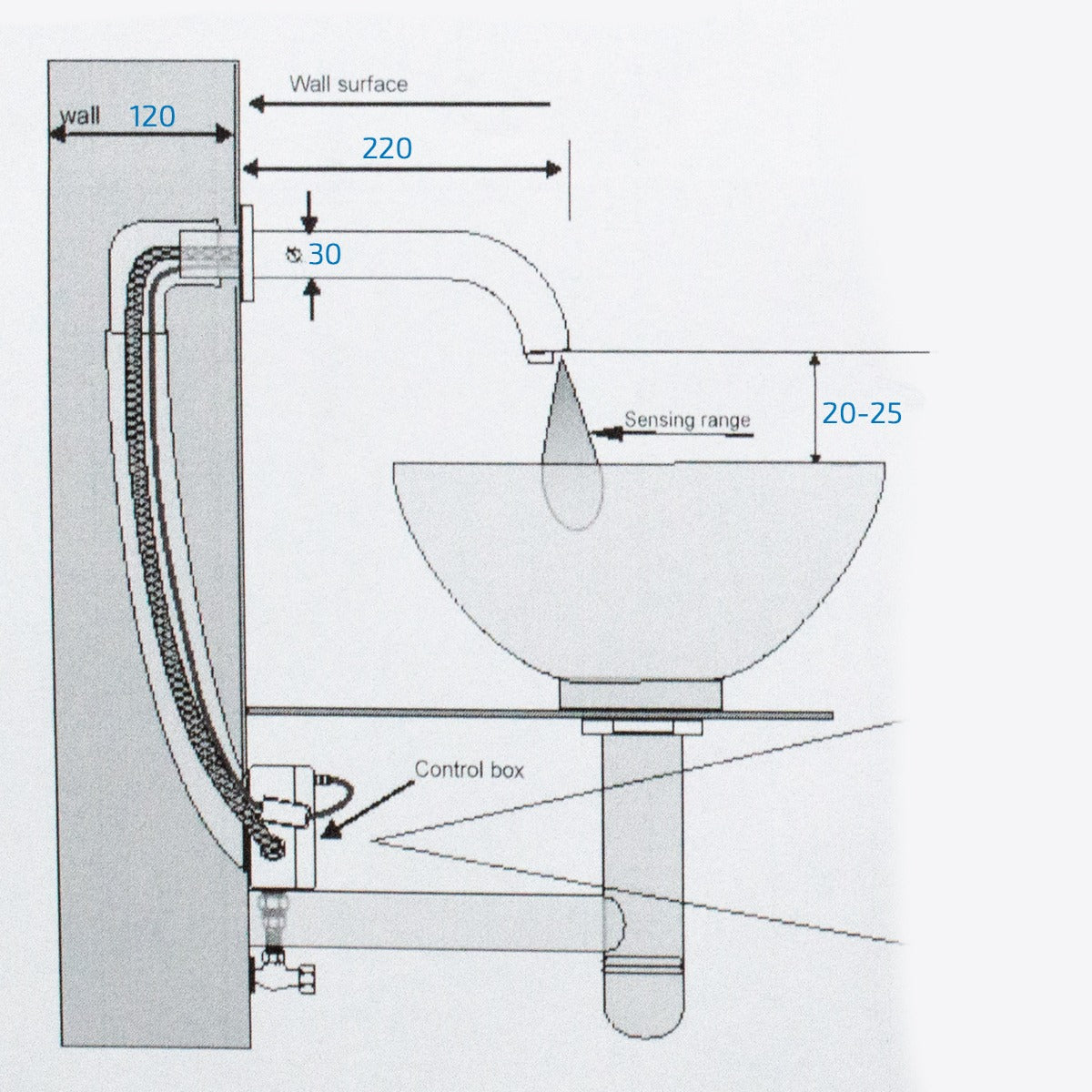 Vida Infrared Sensor Basin Tap Automatic Wall Mounted Bathroom Faucet