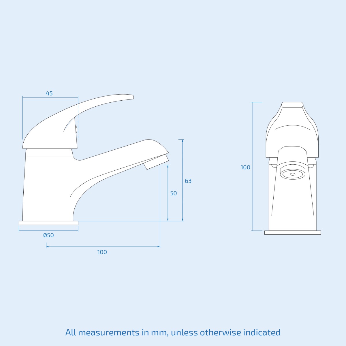 Nanuya Matte Grey 400mm Cloakroom Vanity Basin Unit, Mono Mixer Tap & Waste