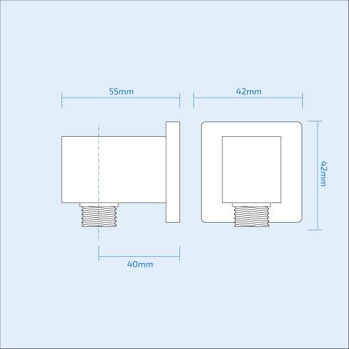 Temelis 2 Dial 2 Way Square Set - Rail Handset & Bath Filler